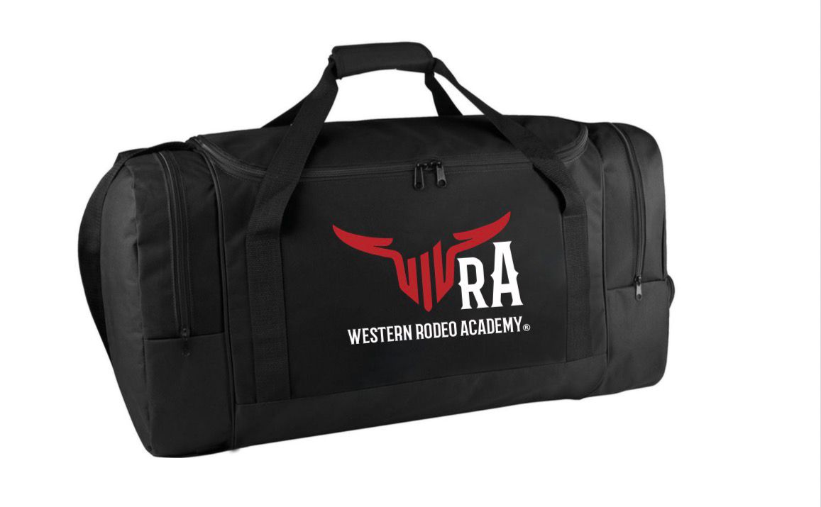 Sac de sport 85L brodé WRA westren rodeo academy logo officiel